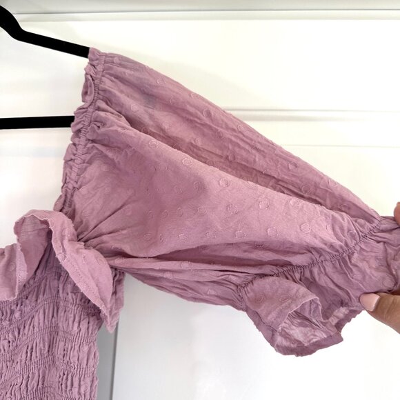 Square Neck Smocked Puff Sleeve 100% Cotton Dress XXL - Picture 6 of 13